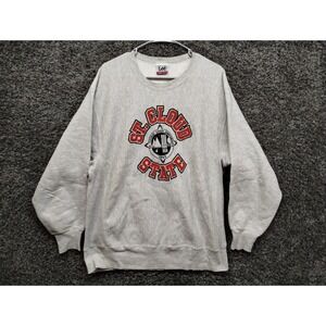 Vintage Lee Cross Grain Sweatshirt Men Large Gray St‎ Cloud State University